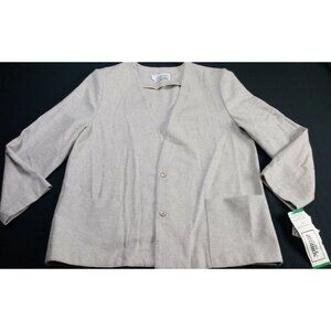 VINTAGE NEW ATTITUDE  BLAZER SUIT JACKET OUTFIT IVORY SIZE 16 BOTTONS FRONT